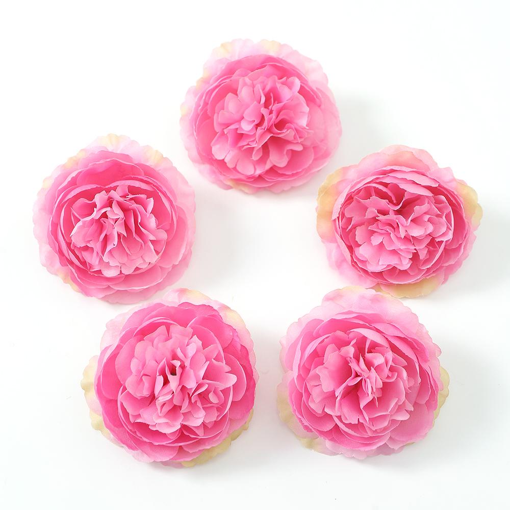 5/10Pcs Peony Artificial Flowers Head 7.5cm Fake Flowers for Home Decor Garden Wedding Decoration DIY Garland Bouquet Accessory