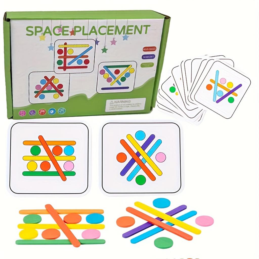 Wooden Colorful Stick Toys Stimulate Children's Image And Color Discrimination Ability Through Interesting Puzzle Games.