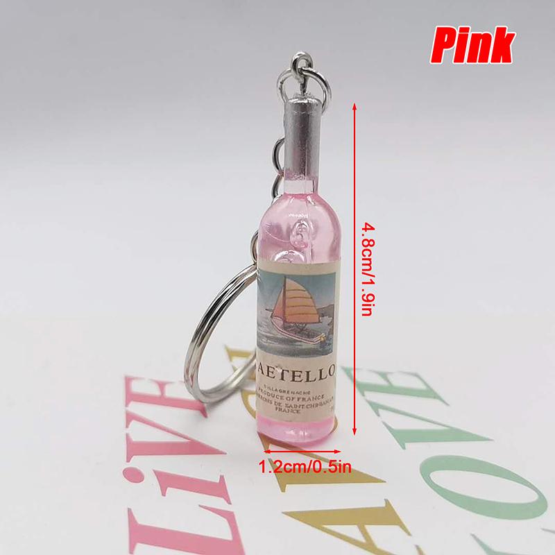 Acrylic Beer Wine Bottle Keychain Various Car Bag Key Ring Pendant Gift