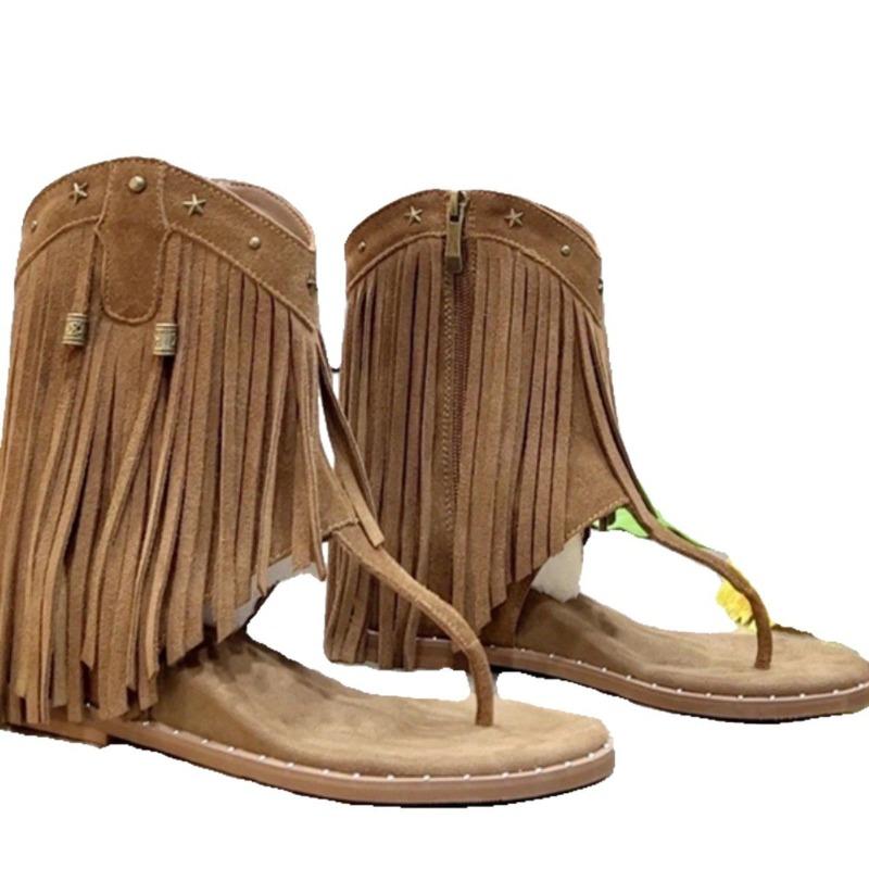 Retro Dames Zomer Nieuwe Stijl met Verhoogde Hoogte en Rits aan de Zijkant Visgraat Klittenband Sandalen