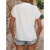 Summer New Short-sleeved Versatile Casual Women's Shirt V-neck Striped Loose and Comfortable Top