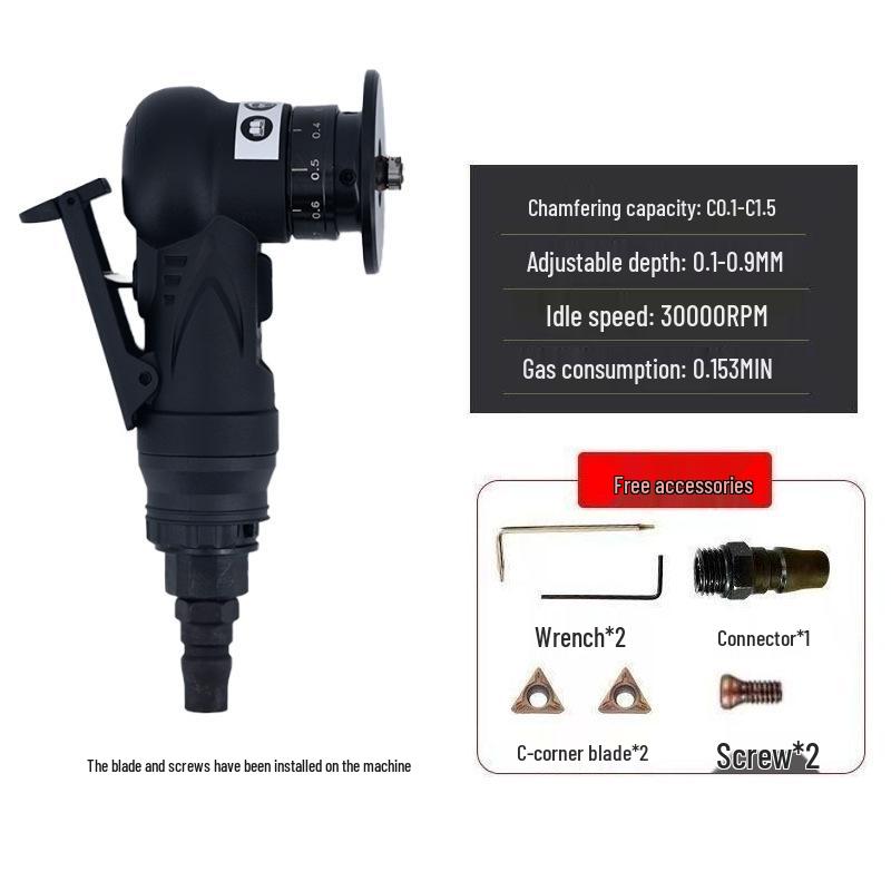 45° Handheld Mini Pneumatic Chamfering Tool for Metal and Woodworking Edge Polishing