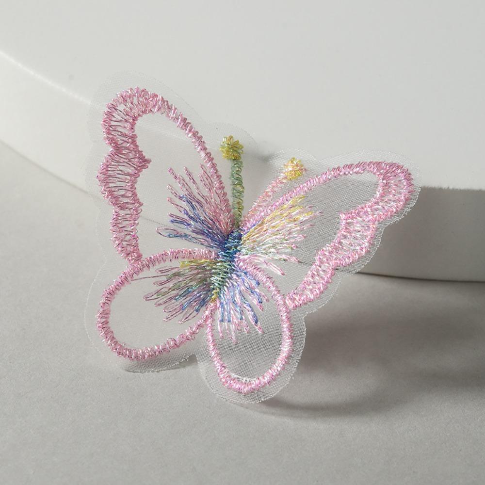 20Pcs Single layer Golden Thread Butterfly Appliques  Bridal Hair Accessories