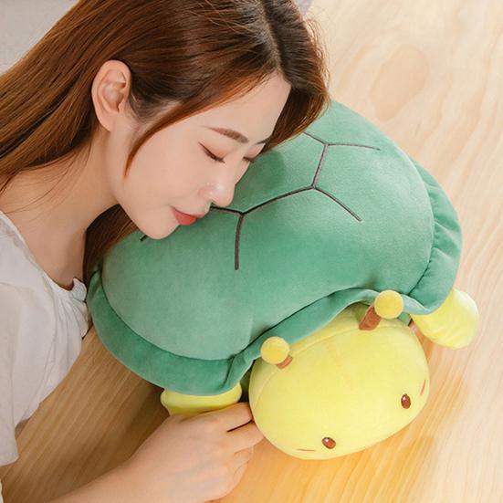Turtle Bee Doll 2-in-1 Plush Toy Detachable Cartoon Turtle Shell Plushie Soft Stuffed Animal Pillow Creative Birthday Christmas Gifts