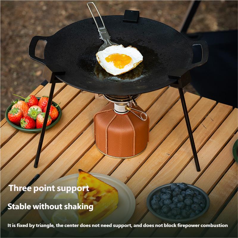 Outdoor BBQ Dreieckige Halterung Multifunktionale Abnehmbare Grill Topfablage Tragbar Verstellbar mit Kette Outdoor Camping Zubehör