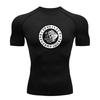 Herren Kompressions-Sport-T-Shirt, Nordische Wolfsrunen-Aufdruck Qu