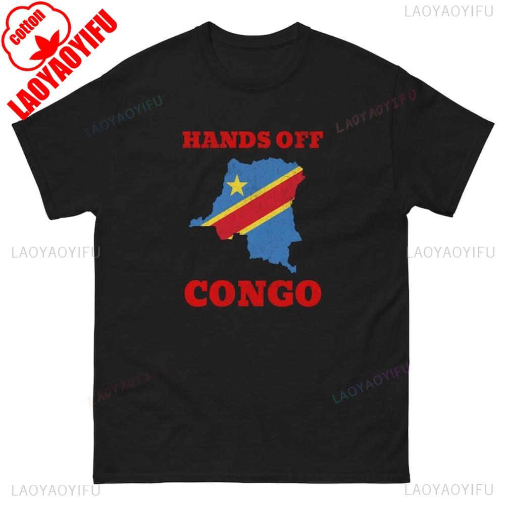 

Hands Off Congo Free Congo Printed Graphic Man T Shirt Cotton Short Sleeve Streetwear Casual Fashion Loose Hip Hop Women Tshirt 4XL