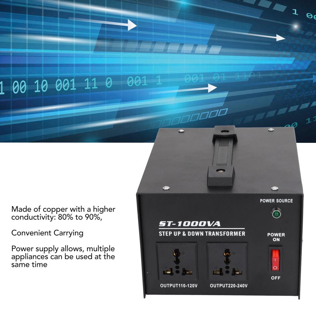 1000W Step Up Buck Transformer  To Voltage Converter Single Phase Adjustable Input Voltage 1000W  Power Converter