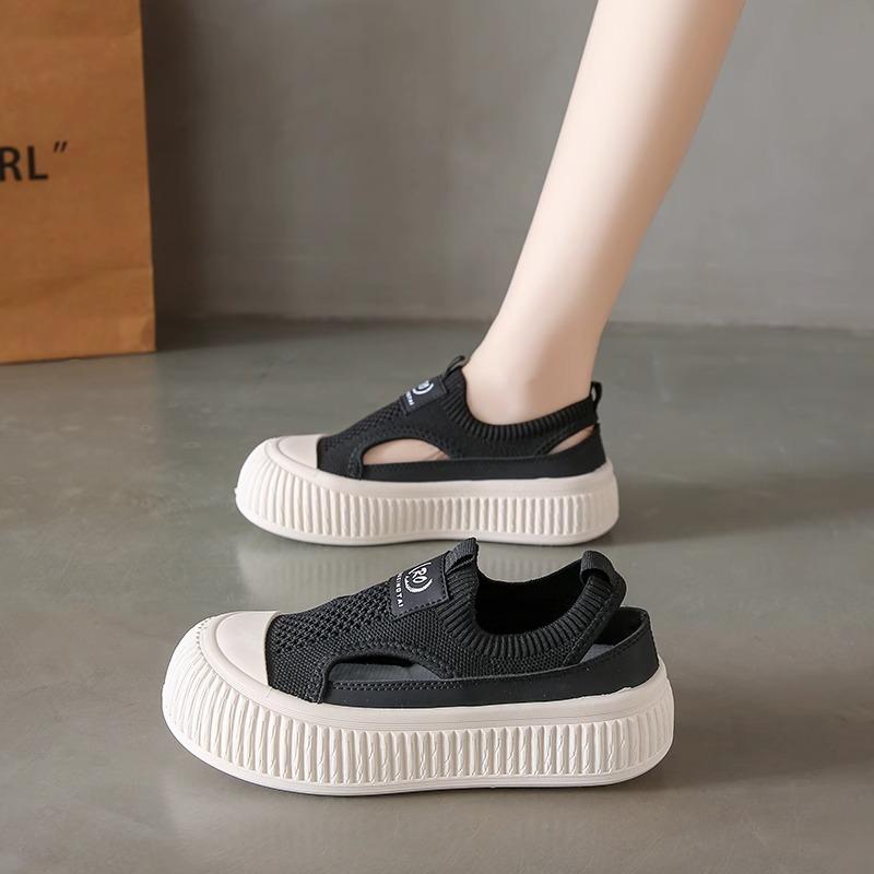 

Platform sandals women s summer hollow 2025 new breathable niche casual one-pedal muffin sports board shoes women s tide 35