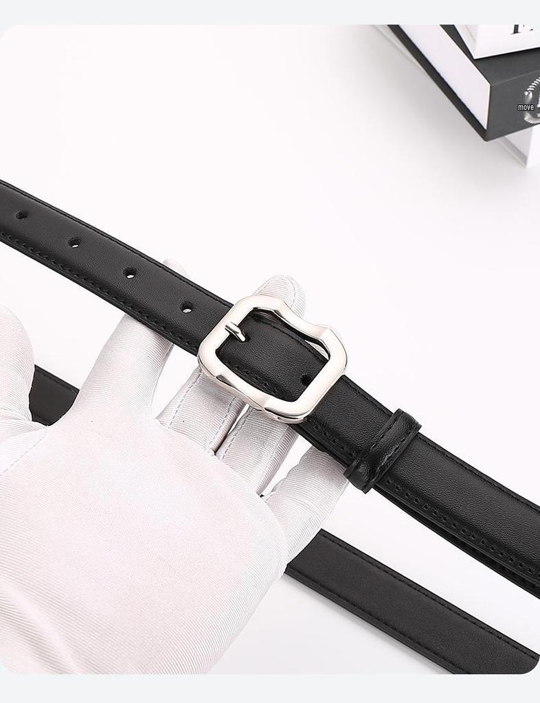 Women's Versatile Genuine Leather Belt - Decorative High-End Fashion Waistband for Casual or Professional Wear