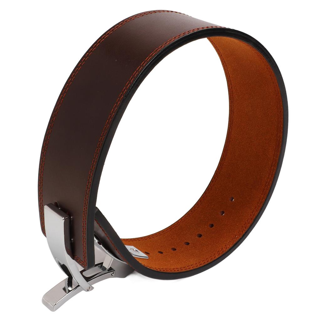 Bodybuilding Squat Belt Leather Waist Support Training Strength Belt Sports Protective Gear Brown