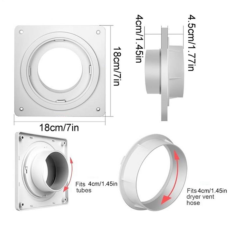 Dryer Vent Adapter Dryer Duct Wall Plate Hose Extension Connector Vent Adapter Quick Connect & Disconnect Dryer hose coupling