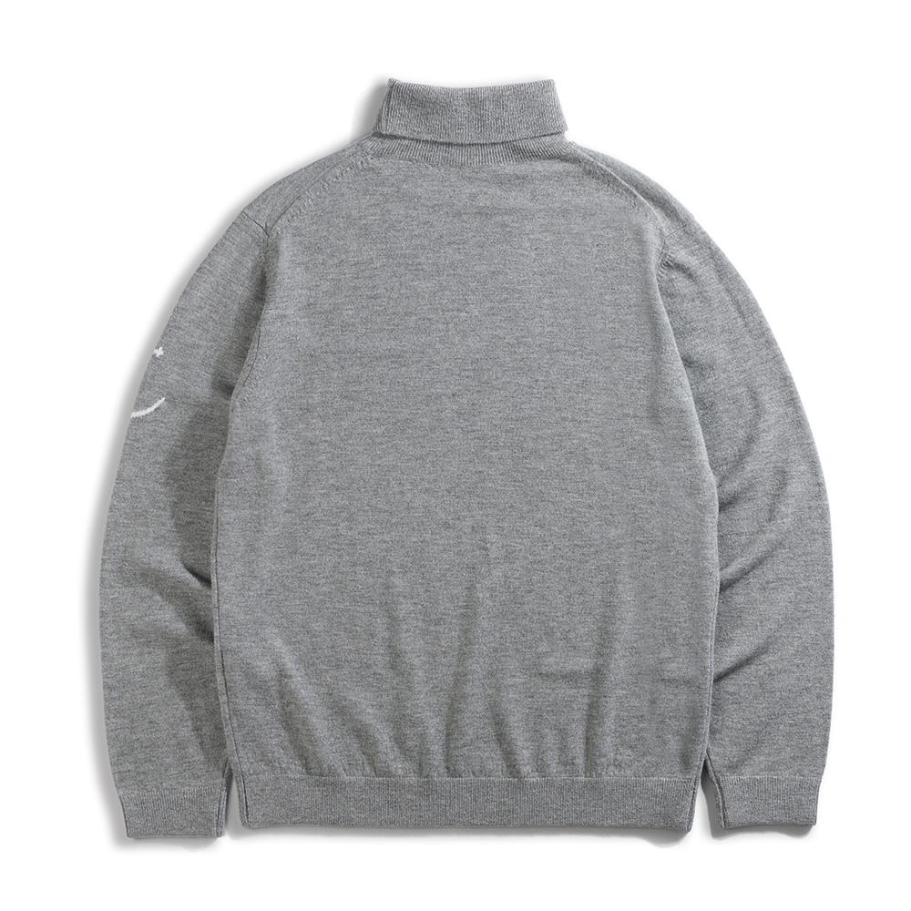 Geonjiulleunseu Super Fine Merino Wool Turtleneck Knit - Gray