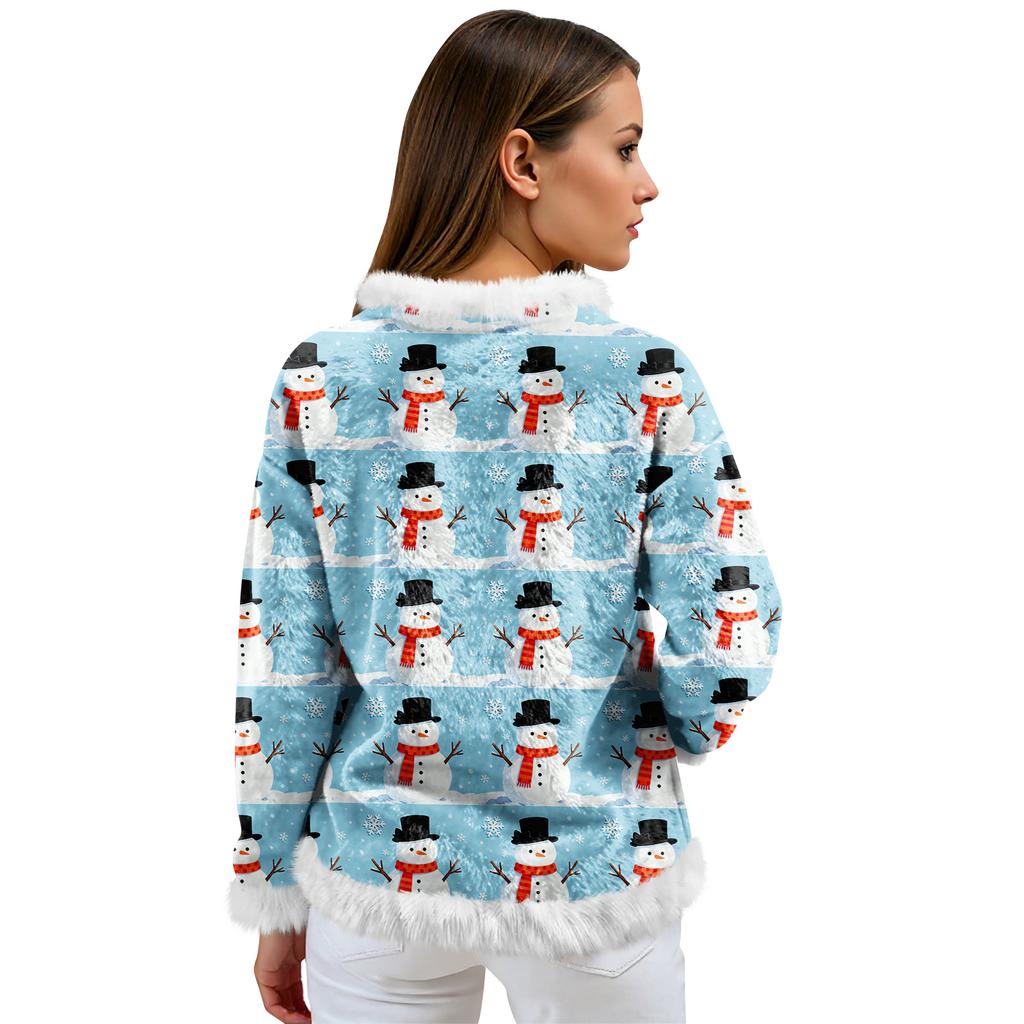 Damska bluza polarowa casual z długim rękawem i okrągłym dekoltem, wygodna, o luźnym kroju, lekka, damska bluza flanelowa