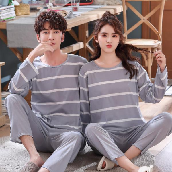 Autumn New Mens Casual Pajamas Set Loose Long Sleeve  Cartoon Printing Sleepwear for Men Pijama for Boy