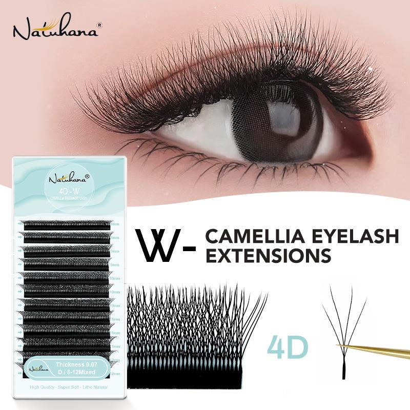 

NATUHANA Natural Camellia Four-Leaf Clover Grafted Eyelashes C Curl 0.07