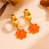 Non-Fading Titanium Steel Daisy Jewelry Set: Stainless Steel Earrings, Bracelet & Necklace for Women