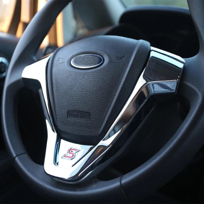 ABS Steering Wheel Trim Sequins Stickers for Ford Ecosport 2013 -2016 New Fiesta 2012 2013 2014 2015 2016 2017 Auto Accessories