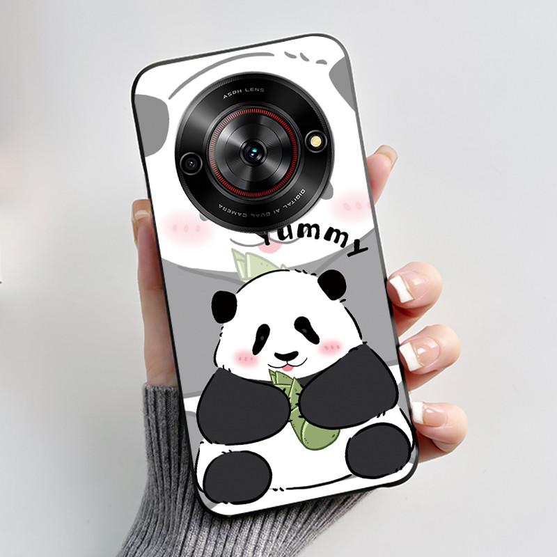 Cute Cartoon Case For ZTE Blade A75 5G/Nubia Focus 5G/Nubia Calf 5G Printing Shell Protective Cover Soft Silicone Black Casing