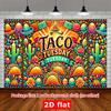 A 2D Flat Item Themed Around Mexican-style Tacos, Made of Polyester Material, Featuring Parties, Terraces, Studios, and Homes.