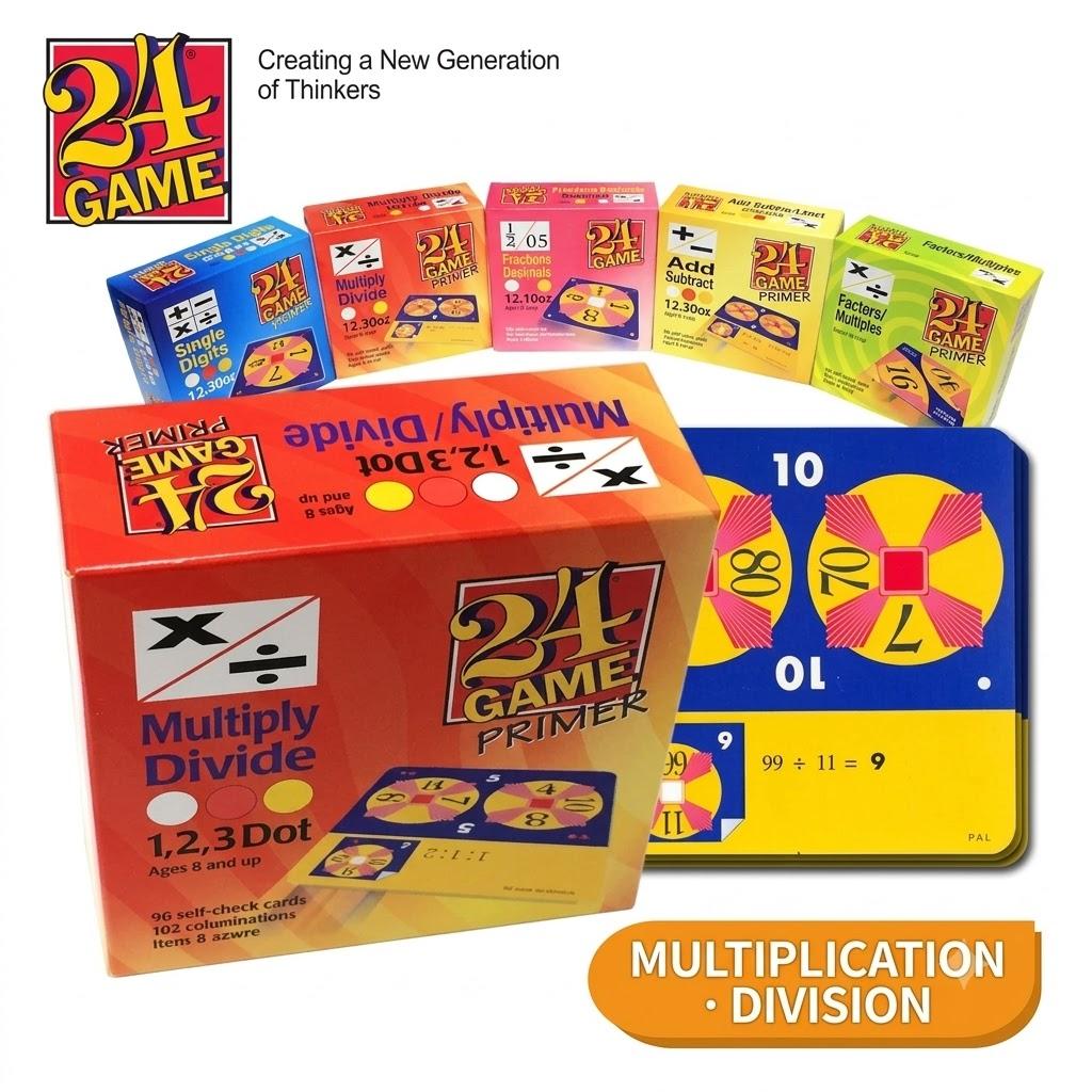 [24GAME] 24 spellen : Enkel Cijfer / Vermenigvuldigen Delen, Bordspel