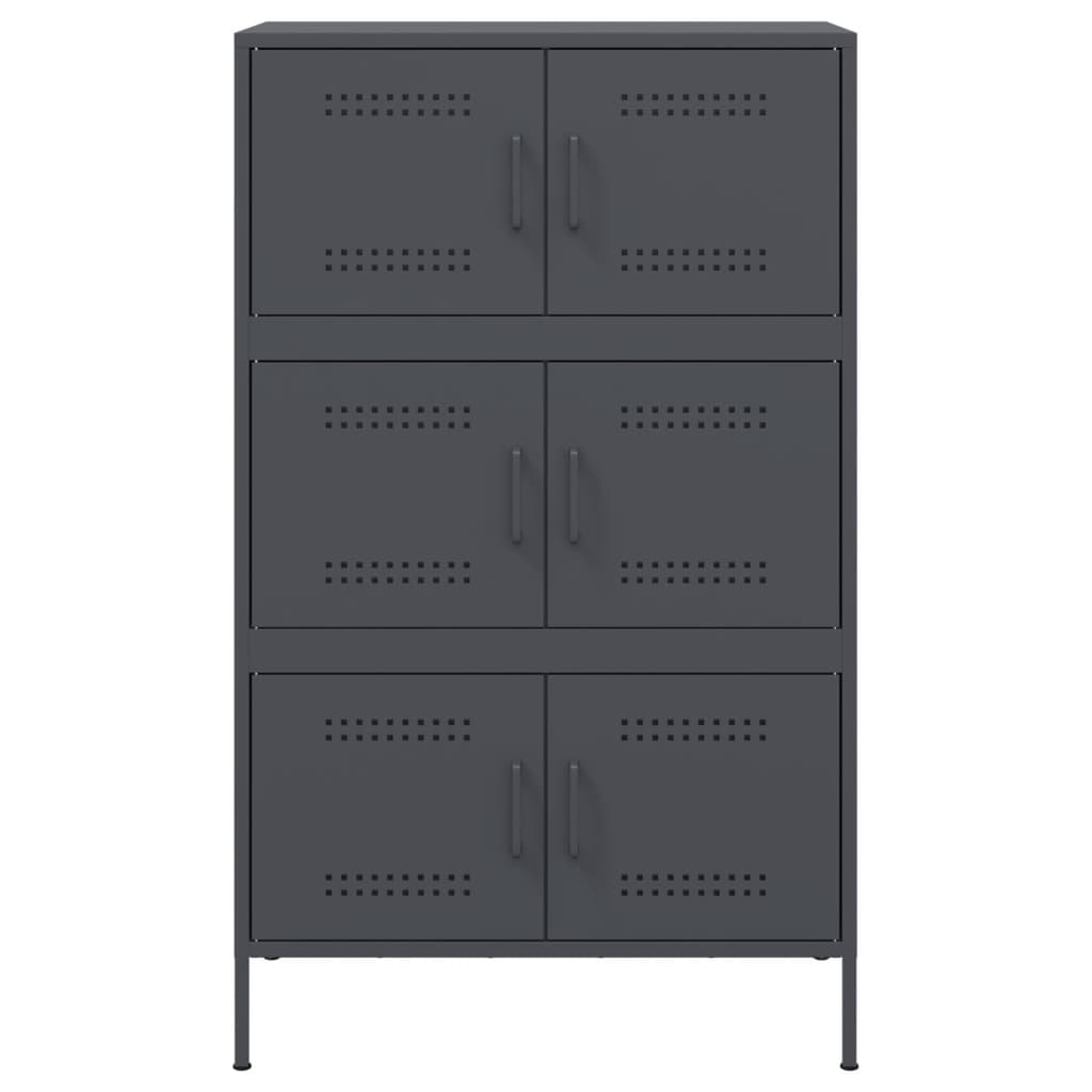 Highboard Anthracite 68 X 39 X 113 Cm Steel
