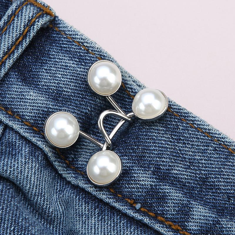 2er-Sets Metall Jeans Taillenschnalle Verstellbare Nagelfreie Druckknöpfe Verschlussknopf Abnehmbarer Taillenverenger Haushalt
