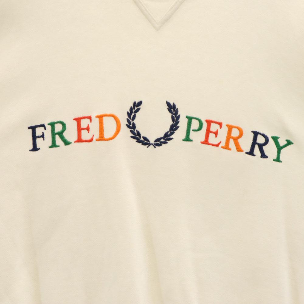 FRED PERRY made in Japan Long sleeve sweat trainer S White Men's Used