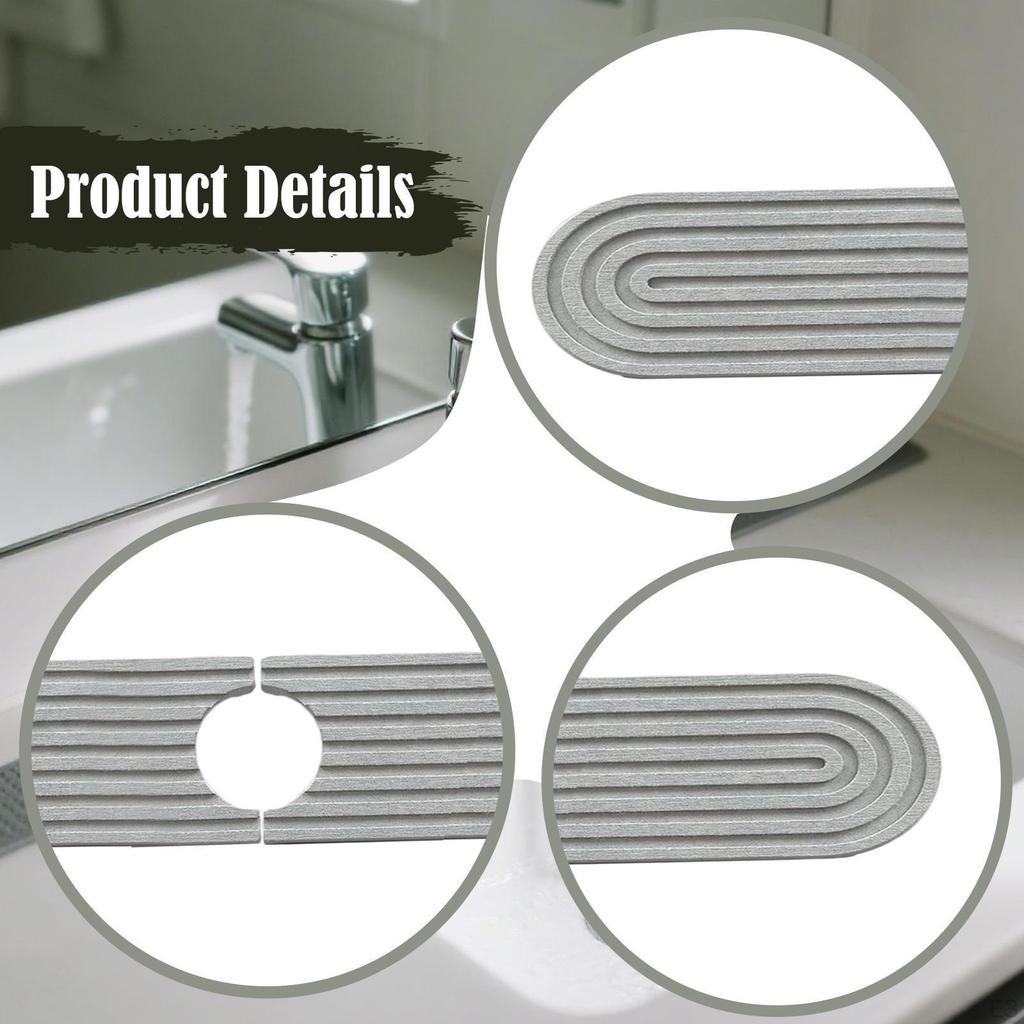 Faucet Mat for Kitchen Sink, Reusable Water Absorbent Counter Protector Home and Restaurant