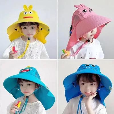 Outdoor Summer Hat for Kids Children Sun Hat Neck Ear Cover Sun Protection Beach Caps Kids Boy Girl Flap Cap for Children