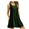 2026 Spring/Summer Women's Sleeveless Pleated Button-Up Vest Dress Pajamas