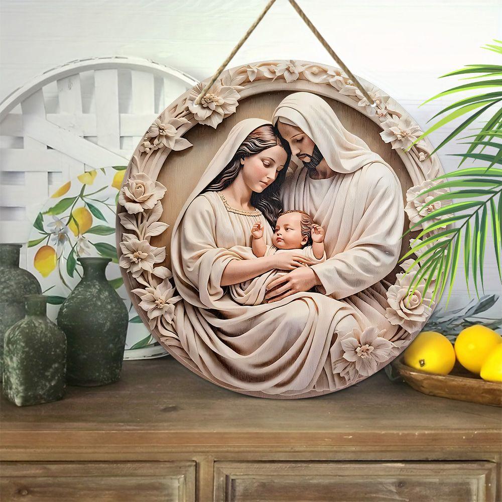 Holy Night Nativity Scene Pendant, Decoration of Home Walls or Doors, 2d Flat Wooden, Christmas Decoration, Gifts for Friends and Family