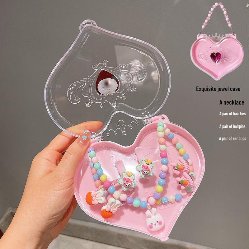 Coffret Cadeau Bijoux de Princesse pour Filles: Collier, Bracelet, Bague, Pince et Attache Cheveux