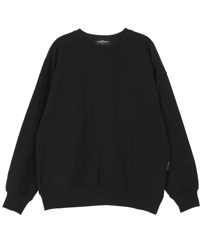 ASTRAL PROJECTION Basic Oversized Drop Shoulder Sweatshirt_Black