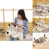 Cute Gray Lying Posture Husky Plush Doll Toy For Birthday Presents