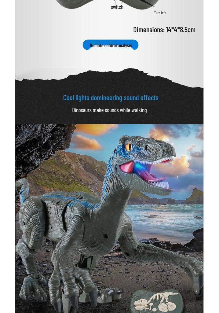 Children's 2.4G Wireless Remote Control Mechanical Dinosaur with Lights and Sound