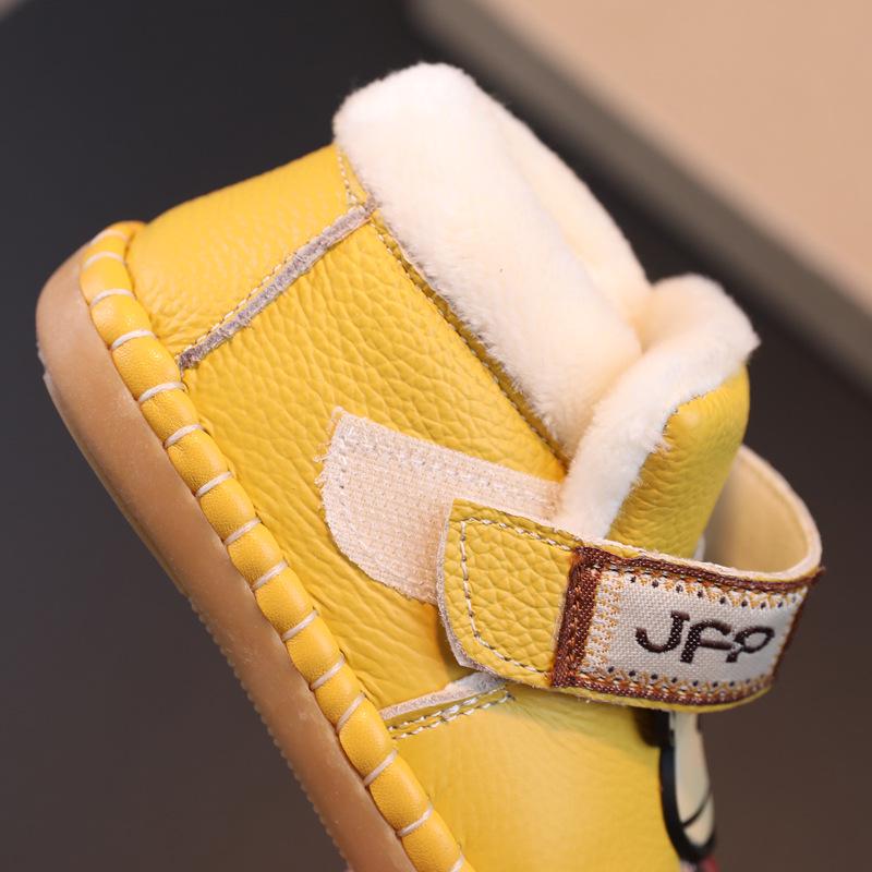 Warm Toddler Fleece-Lined Winter Shoes for Boys & Girls, Soft Sole, Non-Slip, Ages 1-2