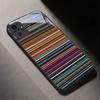 Multicolor Retro Stripe Black Glass Phone Case For Redmi Note 14 Pro+ 13 Pro 8 9 9S 12S 10 Pro 11 13C 14C A3 12 13 Black Cover