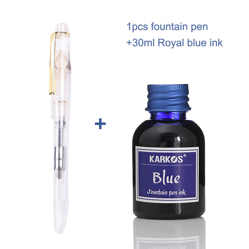 Buy Transparent Fountain Pen Set 0.5mm Calligraphy Pen 30ml Colors Ink