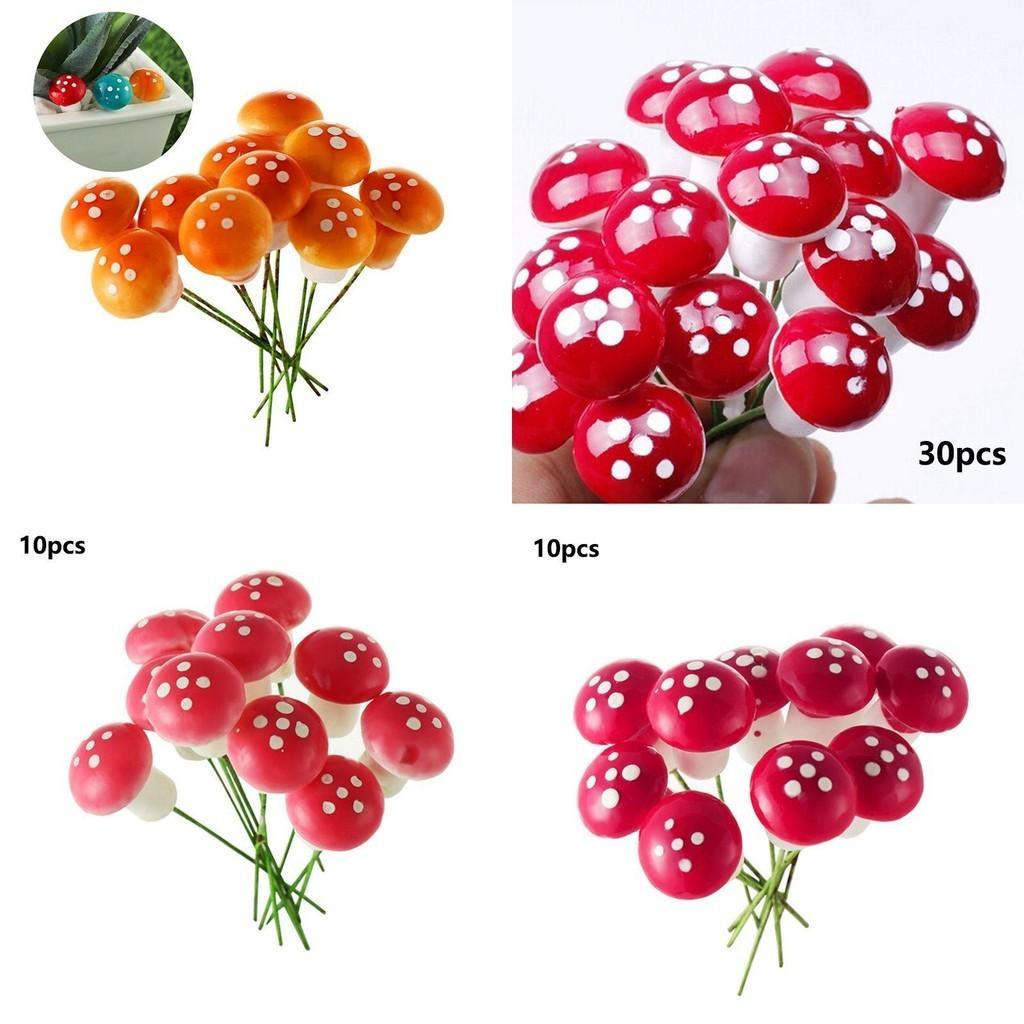 Vibrant Mini Colorful Mushroom Ornaments For Enchanting Dollhouse Garden Decor