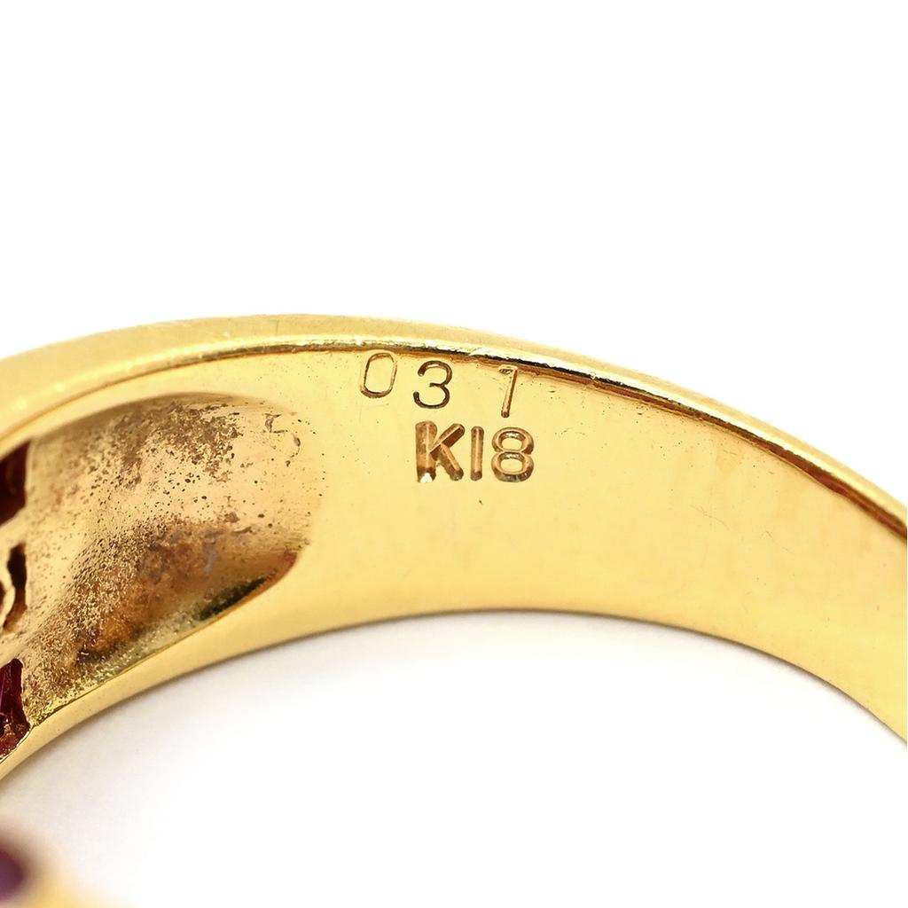 NON BRAND - Ruby DiamondRing ring 18K Yellow Gold/Ruby #12.5(JP Size) Array