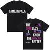 Rock Band Tame Impala The Less I Know The Better T Shirts Men's Vintage Hip Hop Gothic T-shirts Cotton Casual Oversized T-shirts