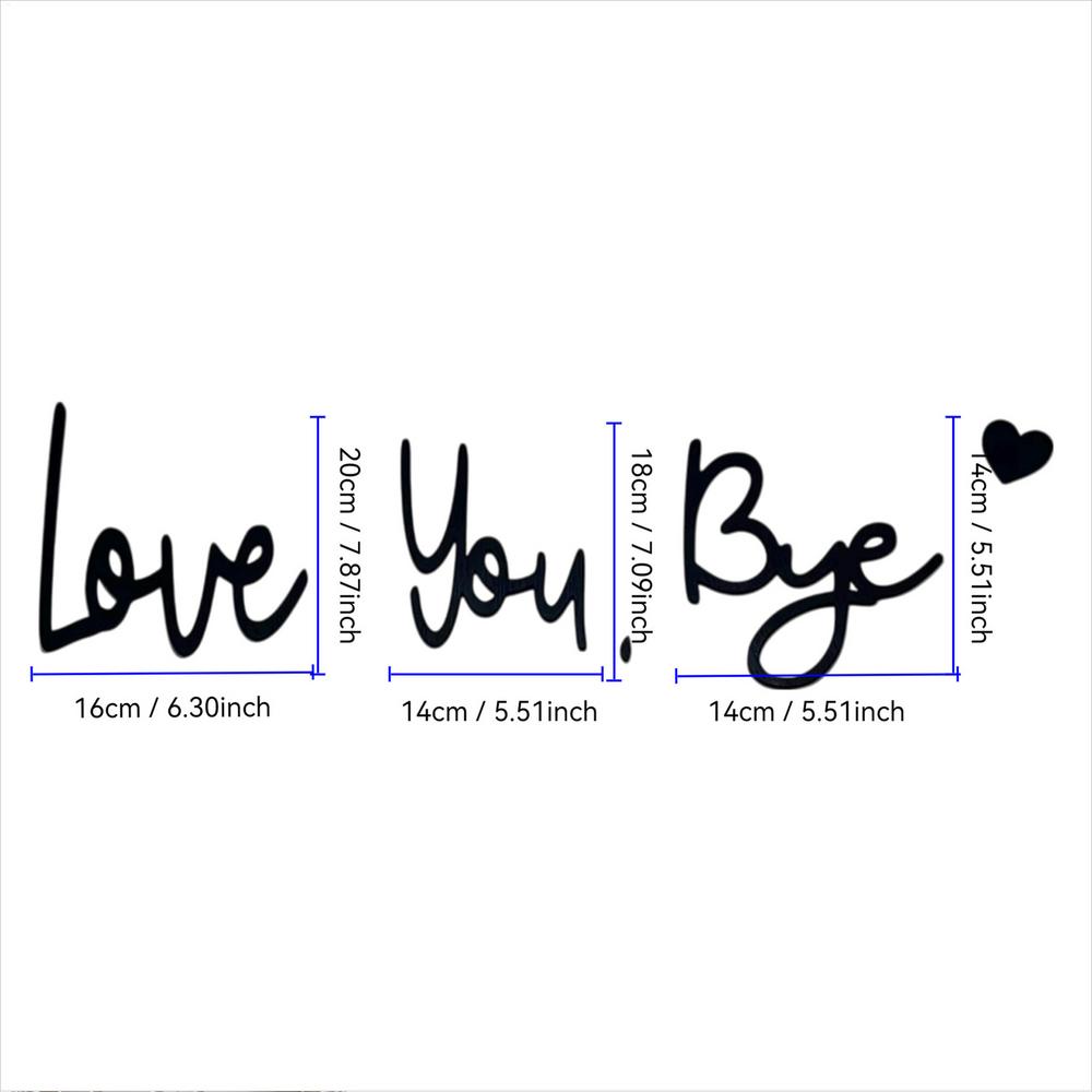 Love You Bye Iron Sign Home Decor Boho Vegg Decor Express Love and Warm for Your Family Lovers Veggkunst Gave Gang