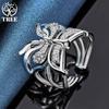 925 Sterling Silber Schmetterling AAA Zirkon Ring Schmuck