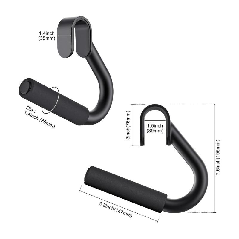 Durability Carbon Steel Workout Grips for Pull Up Rod and Push Up Exercises Antislip Rubber Enhances Grips Security