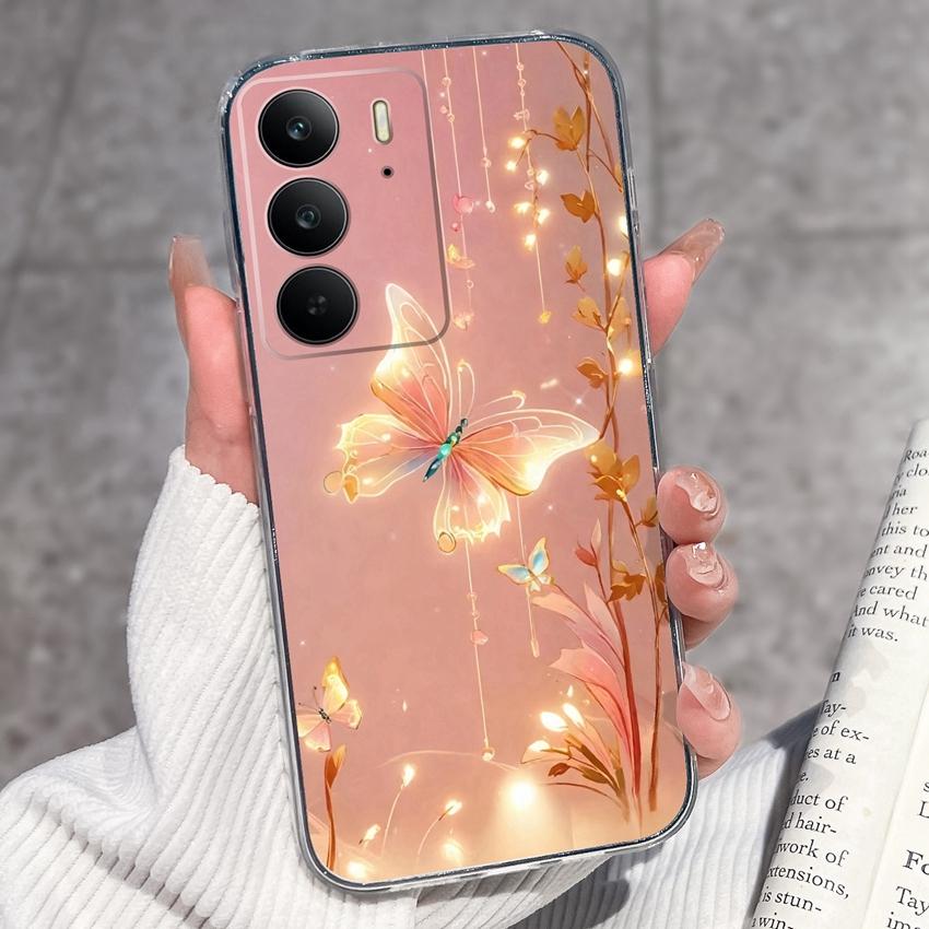For Oppo Realme C75 C75x C71 C67 C63 C55 C35 C33 C21Y C20 C15 Clear Phone Covers Adorable Cat Patterns Screen Protector Dustproof Case For Oppo Casing