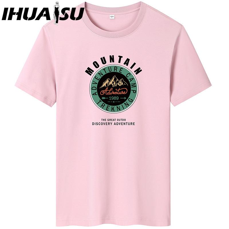 IHUASU Kurzarm-T-Shirt aus Baumwolle für Herren, modisch, lockeres Halbarmhemd, bedrucktes mitfühlendes Hemd