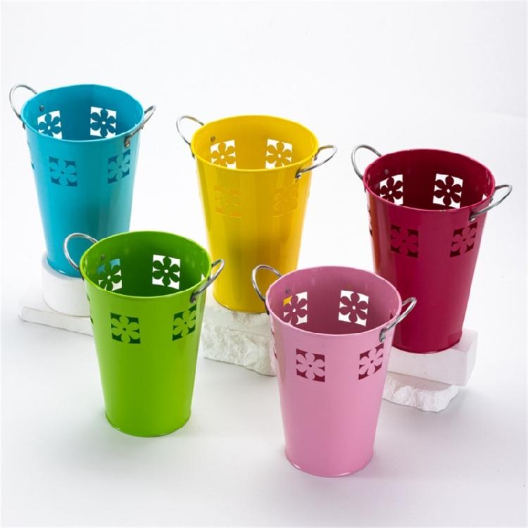 Iron Bucket Flower Pots Vintage Flower Container Metal Vase Bucket for Plant