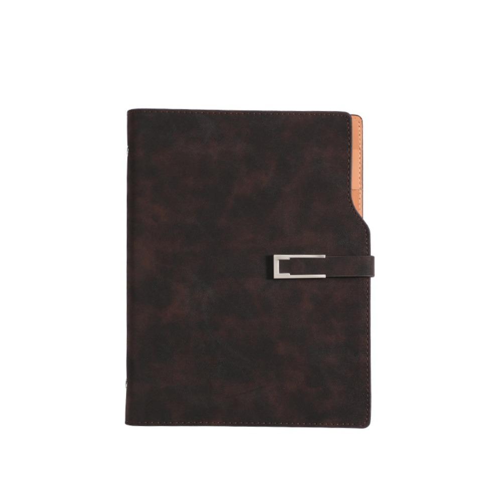 with Card Holder A5 Notebook Retro Meeting Minutes Book Fashion Loose Leaf Notebook  Students