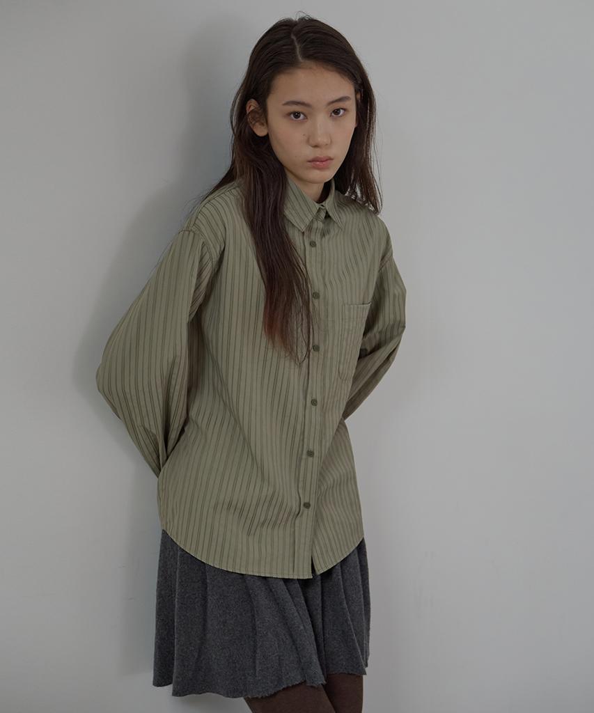 Button Pleats Wool Mini Skirt (Charcoal)